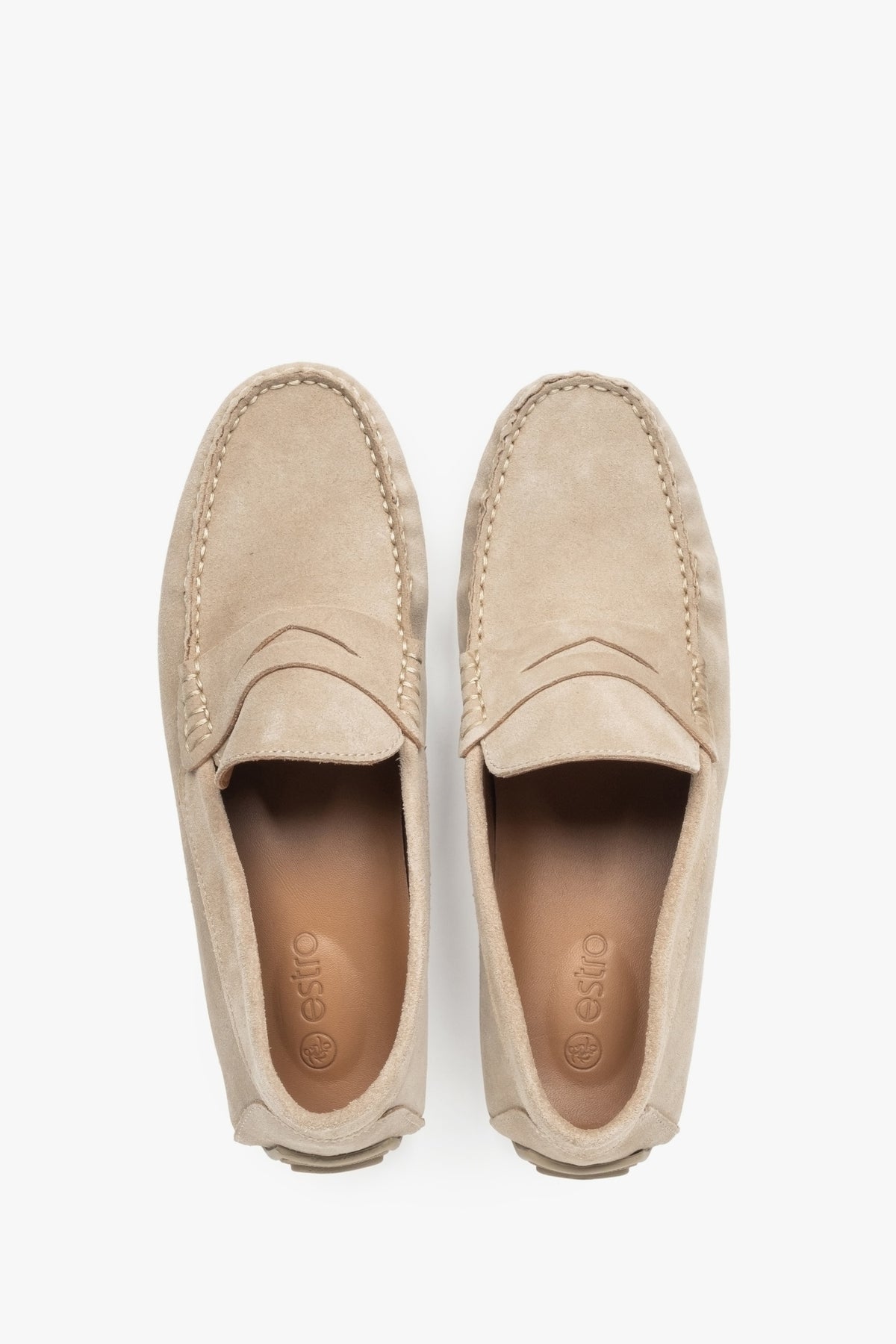 Slip-On-Loafer für Herren in Beige, fotografiert von oben – Estro ER00117603