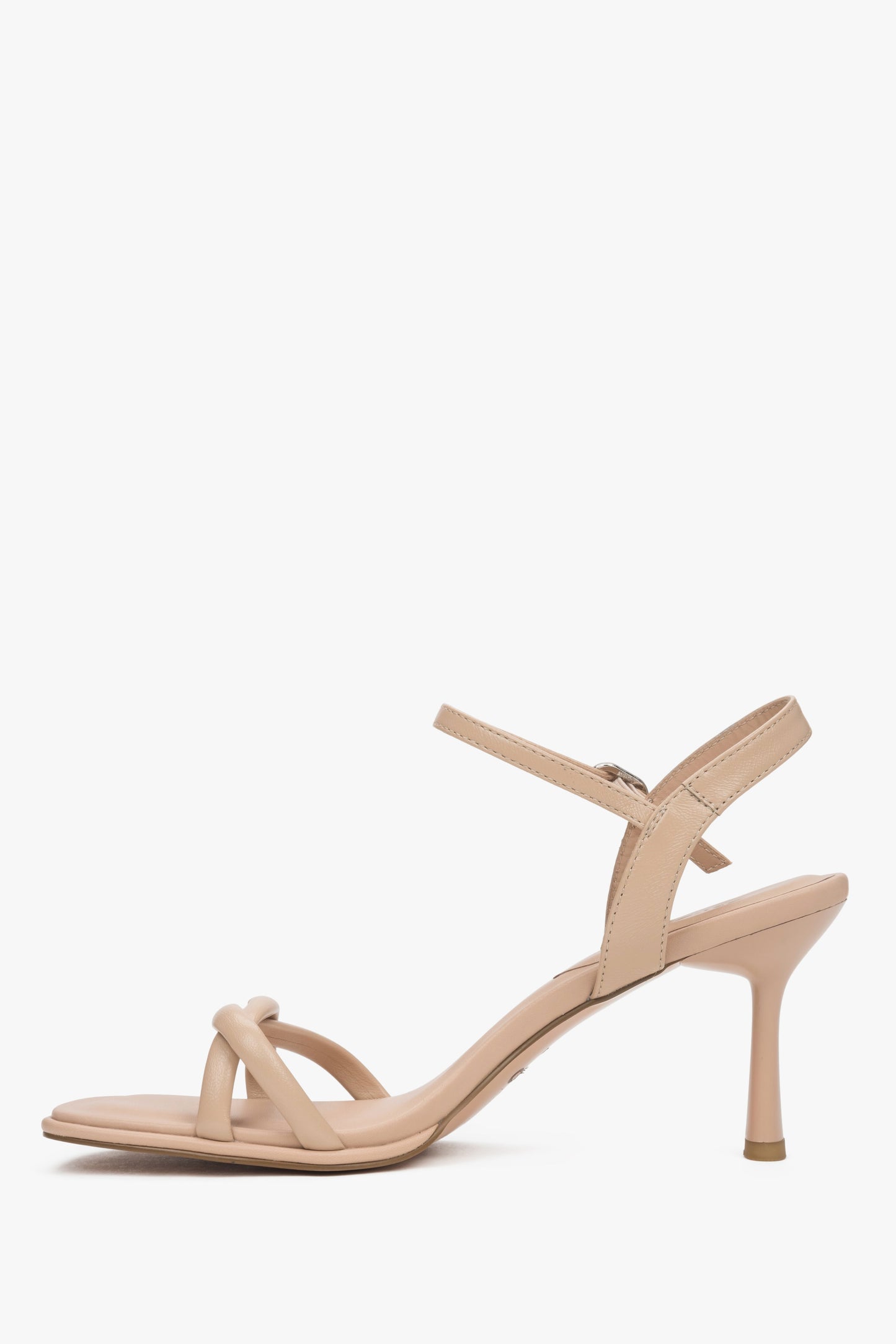 Estro Sandaletten in Beige mit minimalistischem Riemchen-Design. 