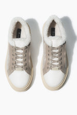 Beige Winter-Sneaker aus italienischem Velours und Glattleder Estro ER00116046.