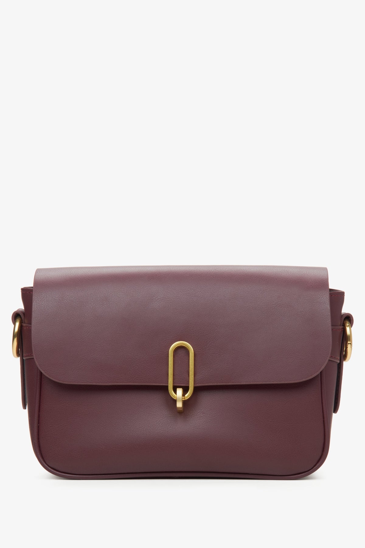 Bordeauxfarbene Damen-Schultertasche aus edlem Echtleder Estro ER00115800.
