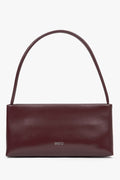 Bordeauxfarbene Damen-Schultertasche aus edlem Leder Estro ER00115801.