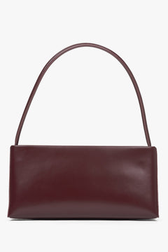 Bordeauxrote Damen-Schultertasche aus edlem Leder Estro ER00115801