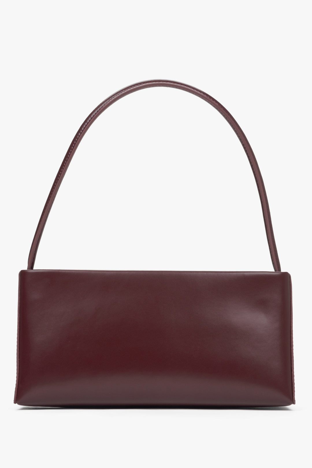Bordeauxrote Damen-Schultertasche aus edlem Leder Estro ER00115801