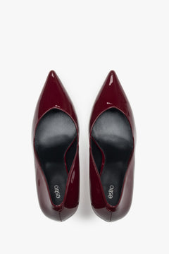 Estro Damen-Schuhe in tiefem Bordeauxrot mit verführerischem Glanz.