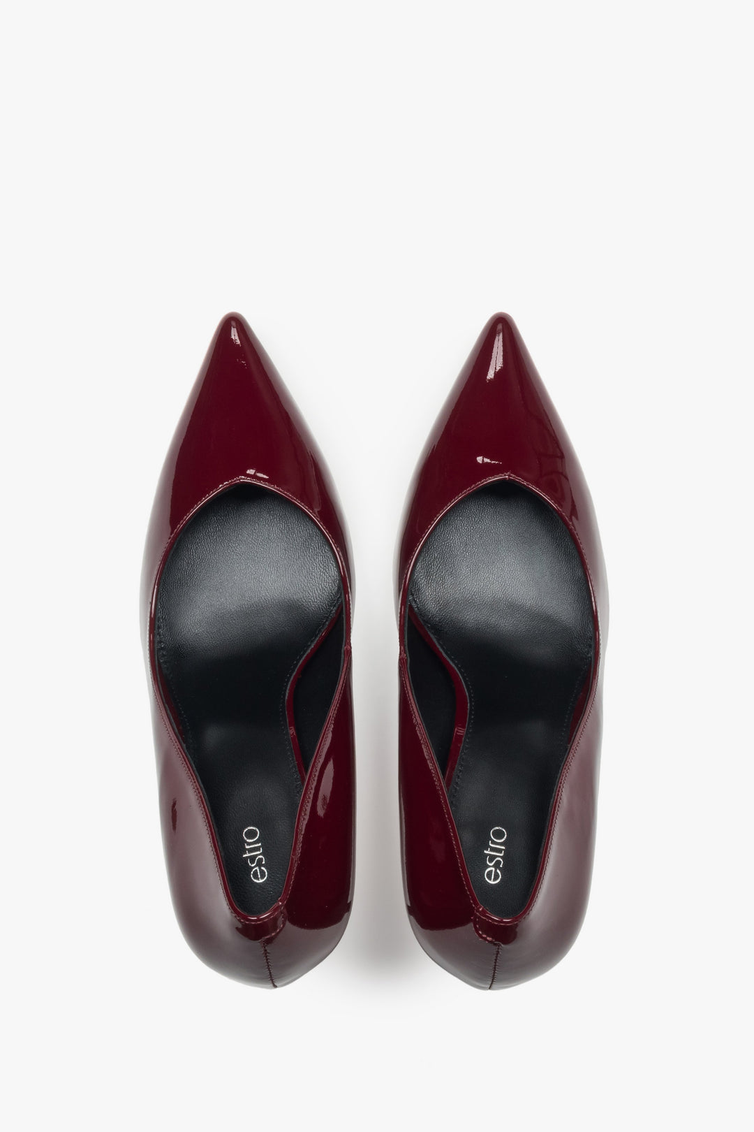 Estro Damen-Schuhe in tiefem Bordeauxrot mit verführerischem Glanz.