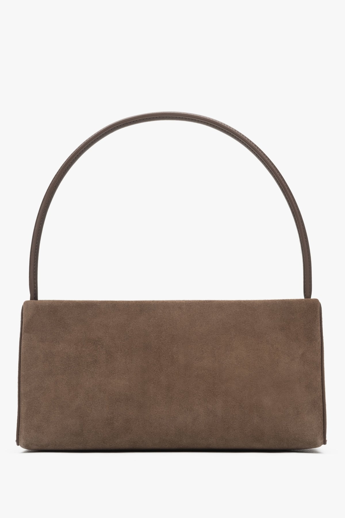 Elegante braune Damen-Schultertasche aus echtem Velours Estro ER00116821