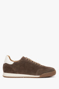 Braune Damen-Sneaker aus italienischem Premium-Velours auf elastischer Sohle Estro ER00119031.