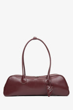 Burgunder Damen-Schultertasche aus Leder mit langen Henkeln tak jest poprawnie Estro ER00116261.