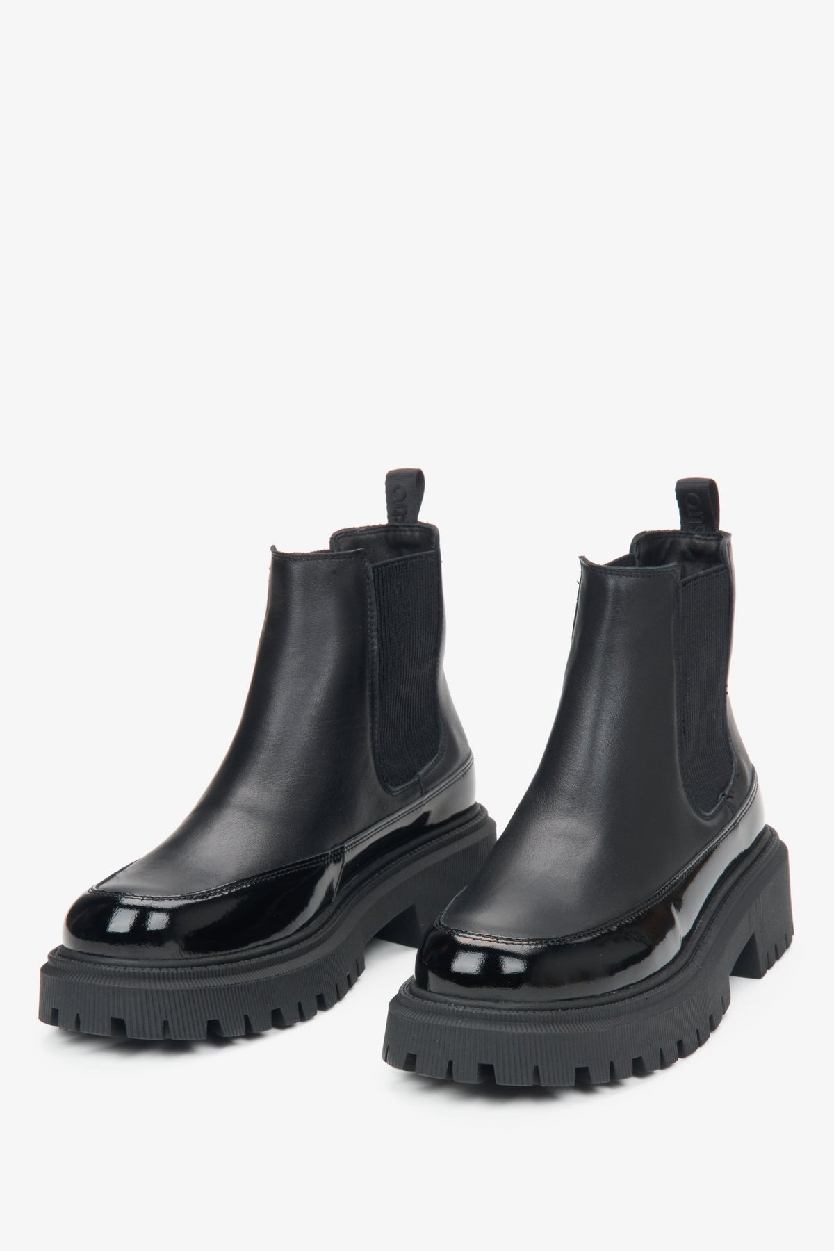 Schwarze Lederschuhe im Chelsea-Stil Estro ER00116054