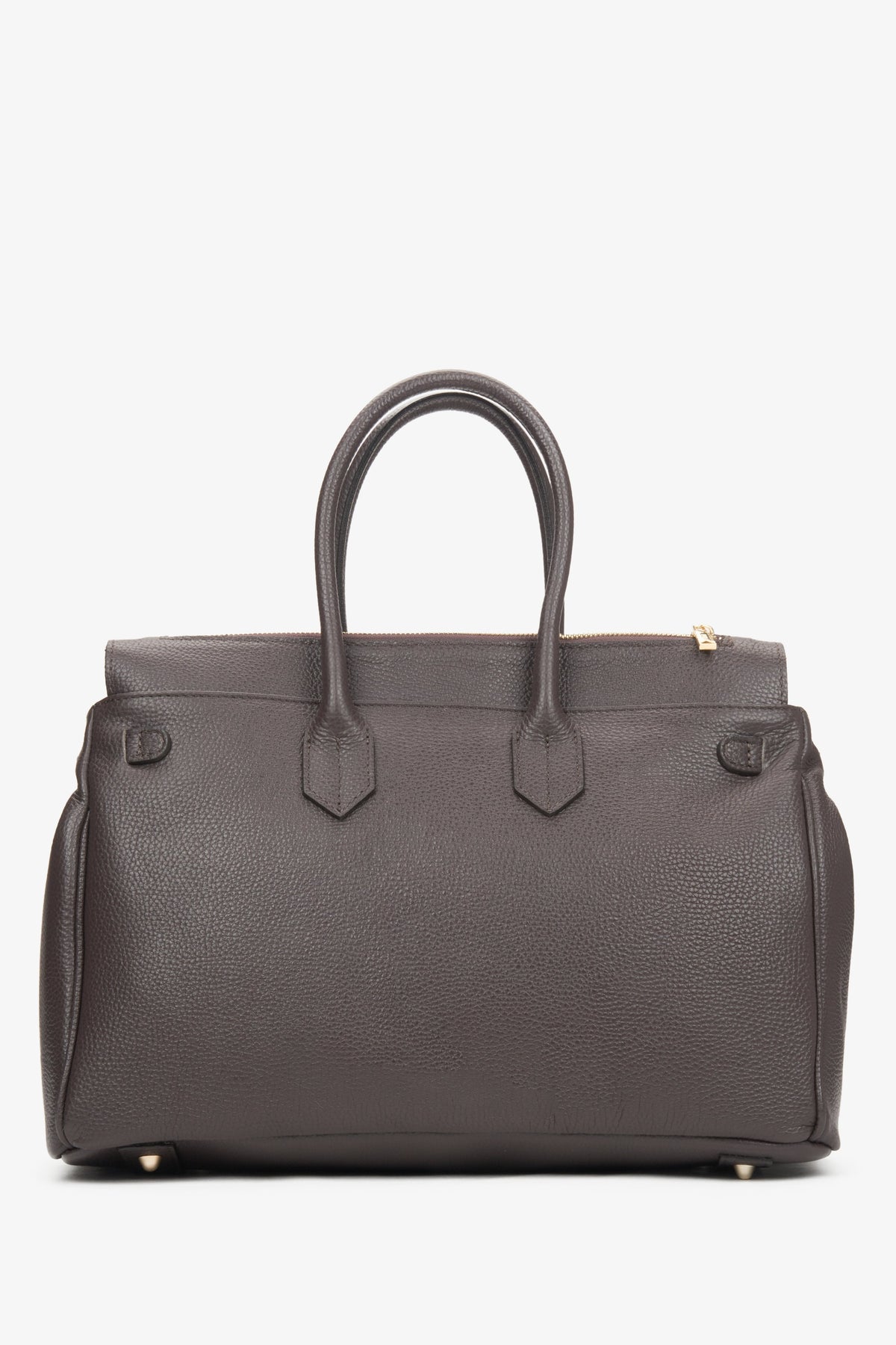 Elegante Henkeltasche für Damen in Dunkelbraun aus Premiumleder, Estro ER00116362