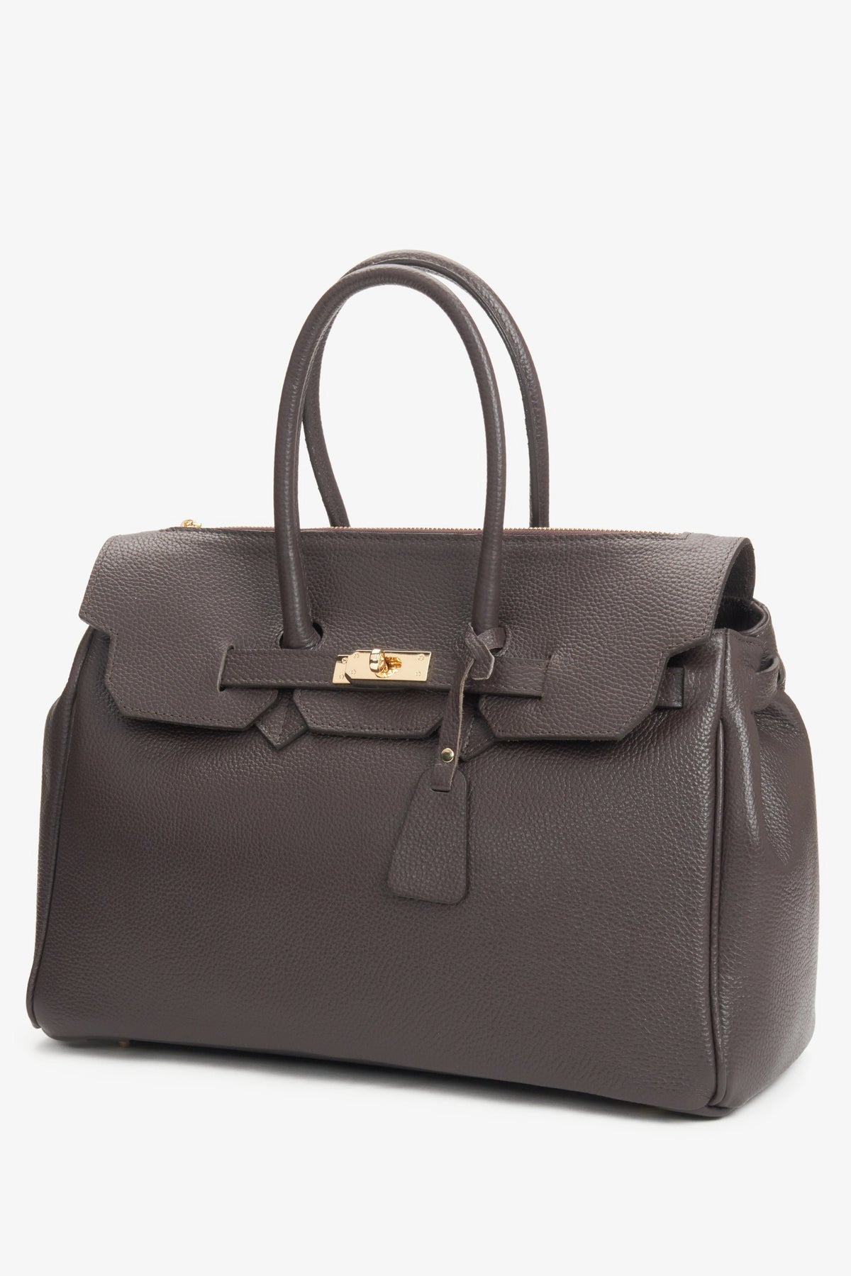 Klassische Damenhandtasche mit Henkeln aus hochwertigem Leder, Estro ER00116362