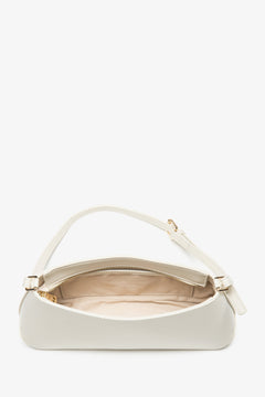 Elegante Hellbeige Schultertasche aus Leder für Damen, mit verstellbarem Riemen und sicherem Reißverschluss ER00116878