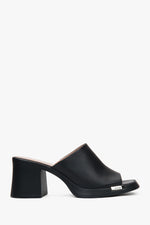 Damen-Mules aus Leder mit Blockabsatz in Schwarz Estro ER00117379.