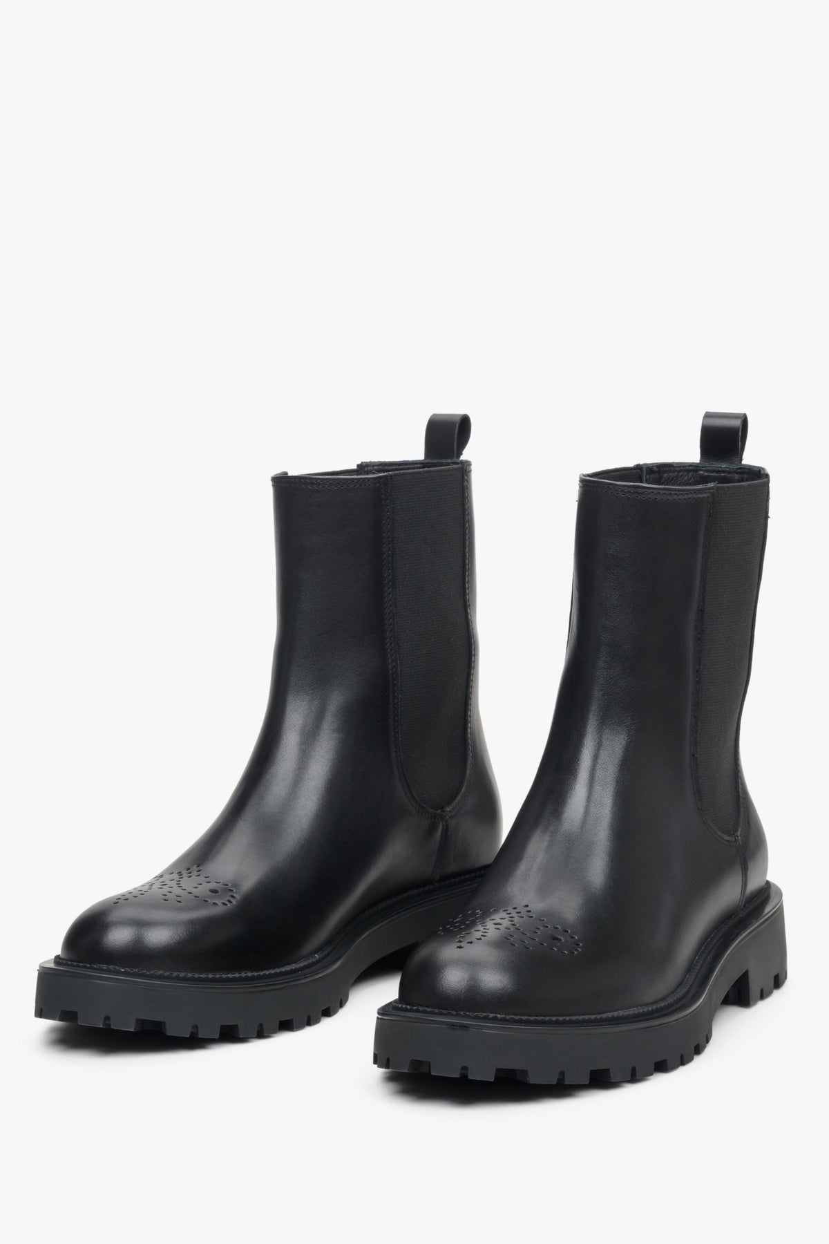 Elegante Damen Stiefeletten in Schwarz mit Chelsea-Design Estro ER00113305