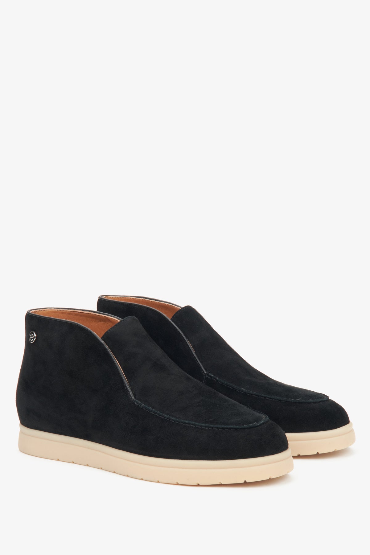 Damen Stiefeletten in Schwarz, Veloursleder mit Lederbesatz, Estro ER00116615