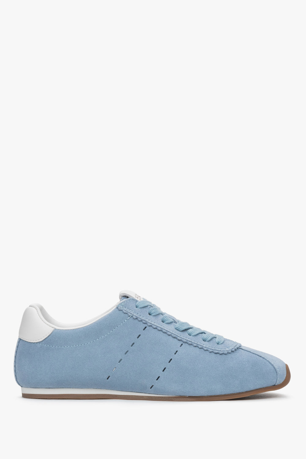 Damen-Sneaker aus blauem Velours mit flacher Sohle – Estro ER00117161