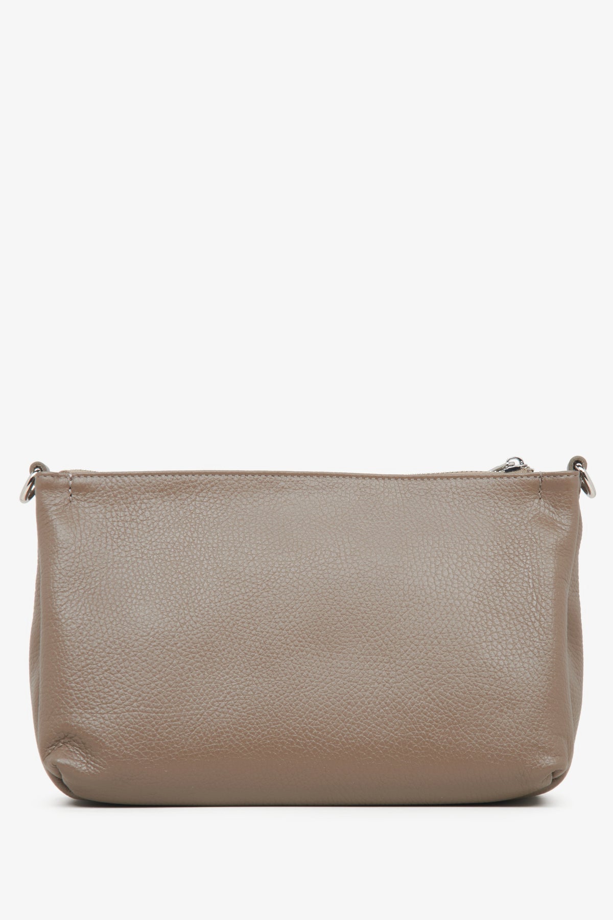 Dunkelbeige Damen-Umhängetasche aus echtem Leder von Estro.
