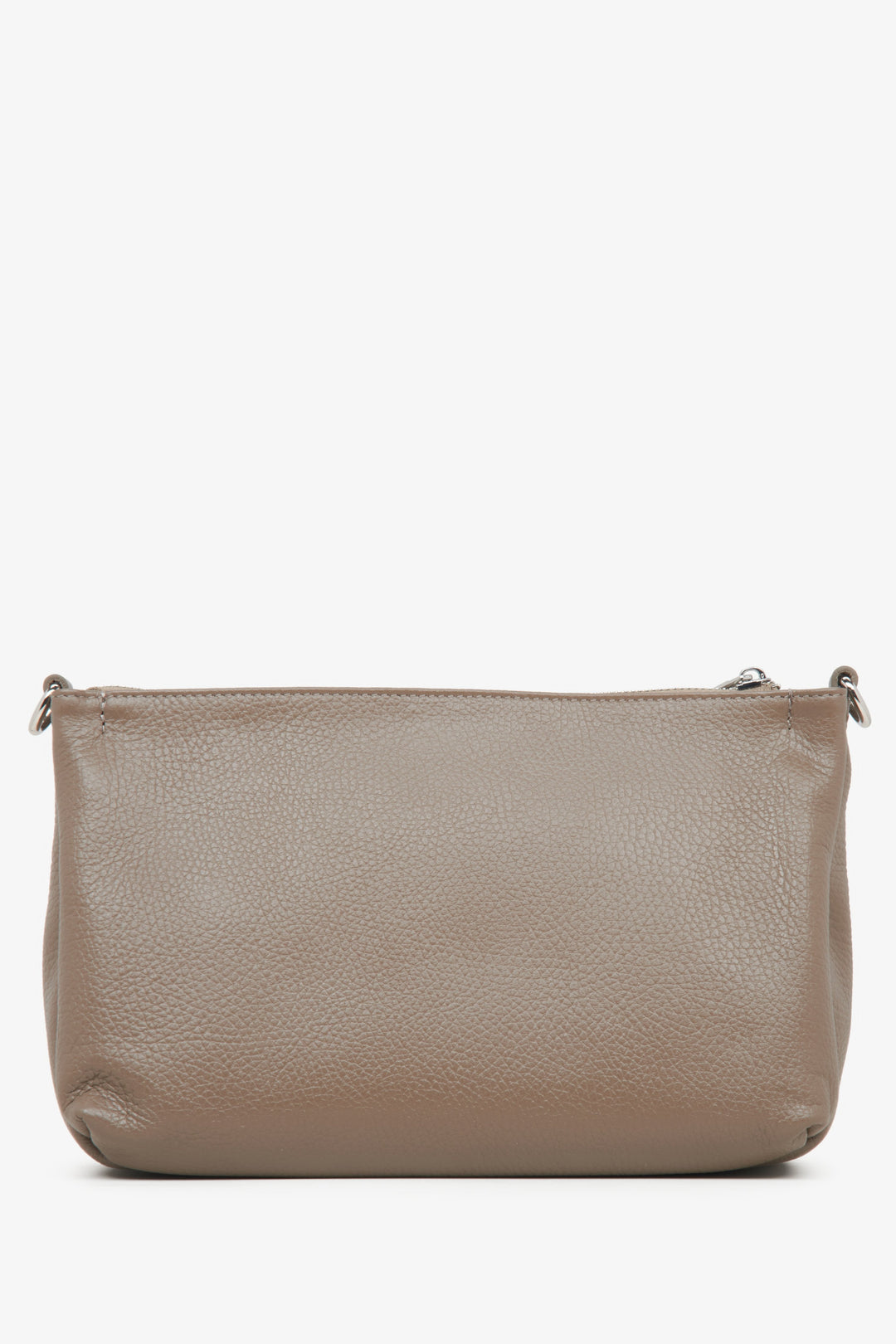 Dunkelbeige Damen-Umhängetasche aus echtem Leder von Estro.
