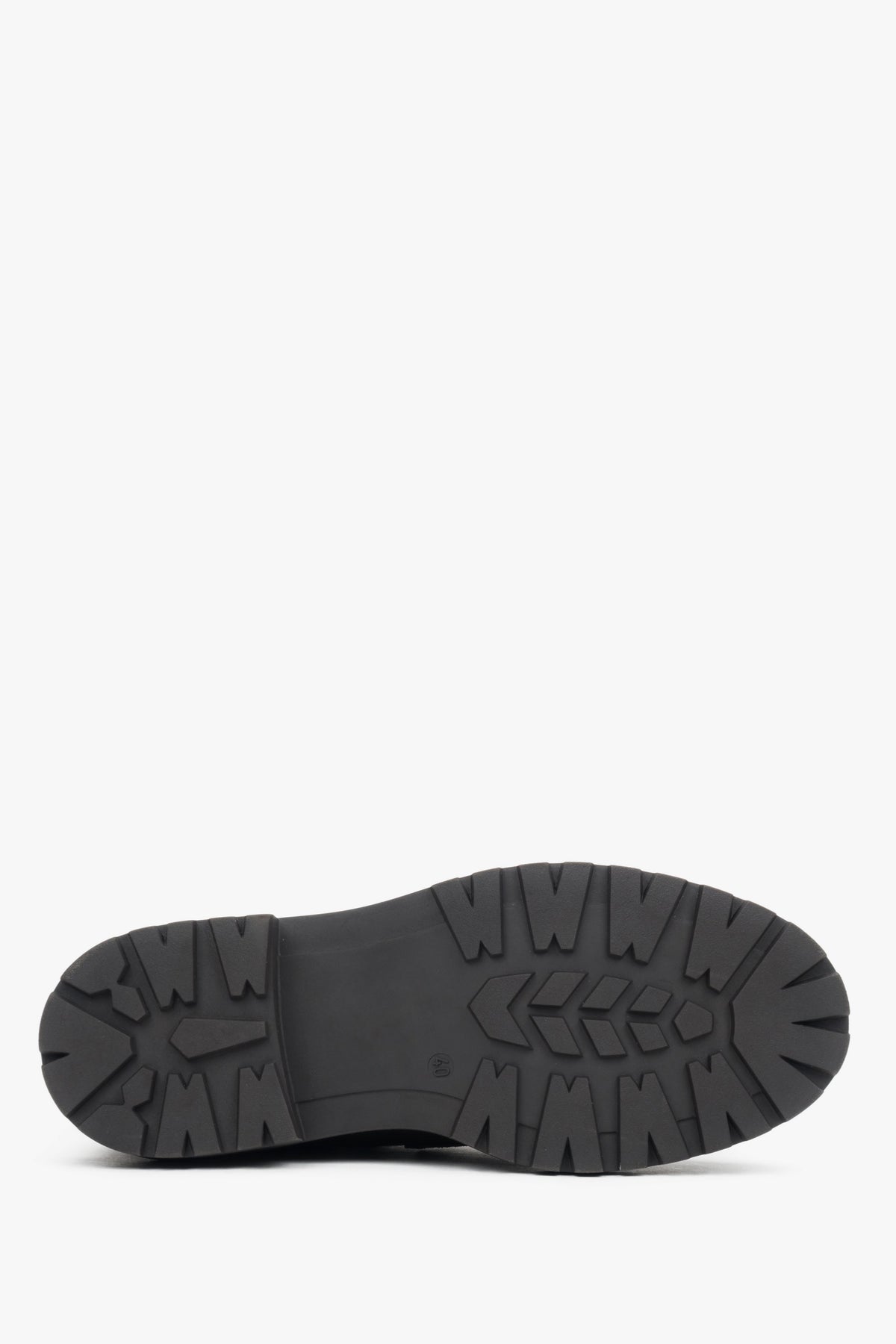 Draufsicht auf die Profilsohle der Damen-Chelsea-Boots für optimalen Grip im Winter