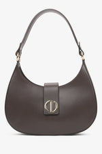 Dunkelbraune Damen-Handtasche aus edlem italienischem Echtleder Estro ER00116364.