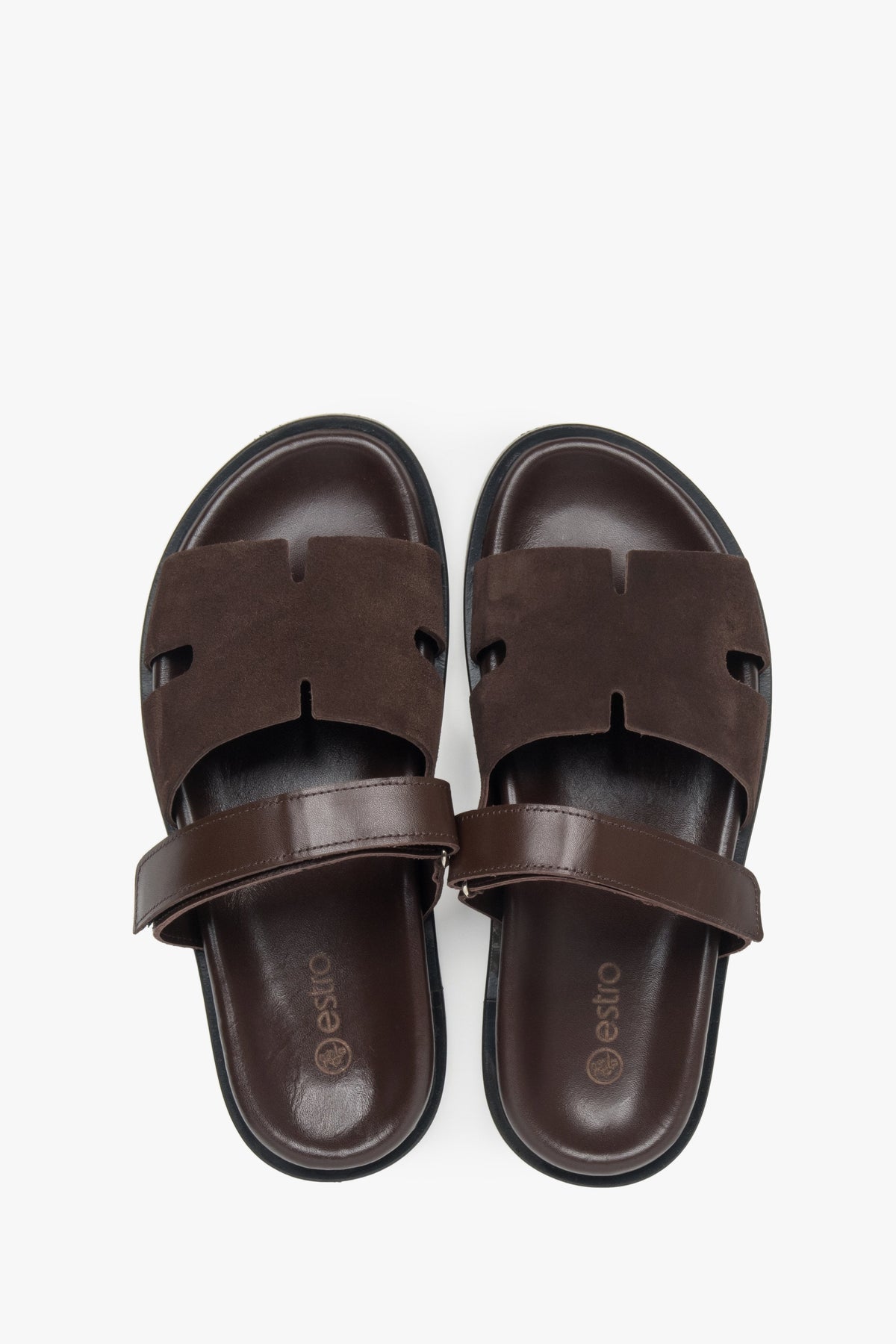 Offene Lederschuhe mit flacher Sohle, Estro ER00117388