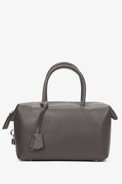 Dunkelbraune Damen-Satchel-Tasche aus edlem italienischem Echtleder Estro ER00116700.
