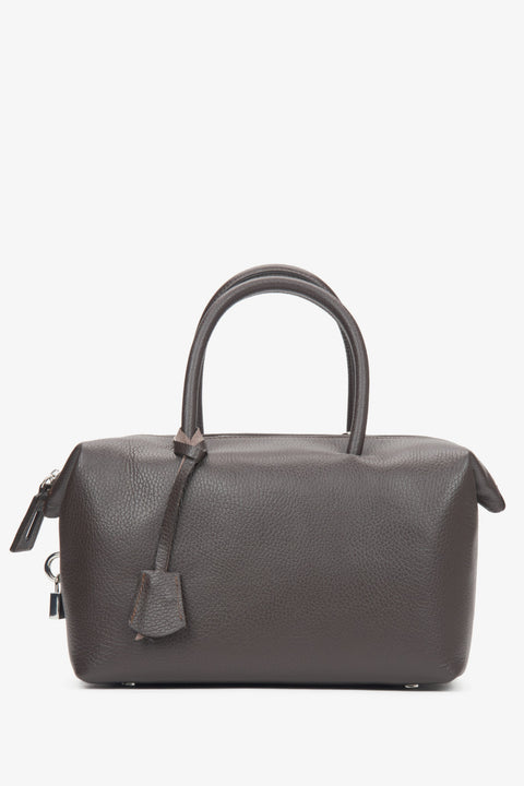 Dunkelbraune Damen-Satchel-Tasche aus edlem italienischem Echtleder Estro ER00116700.