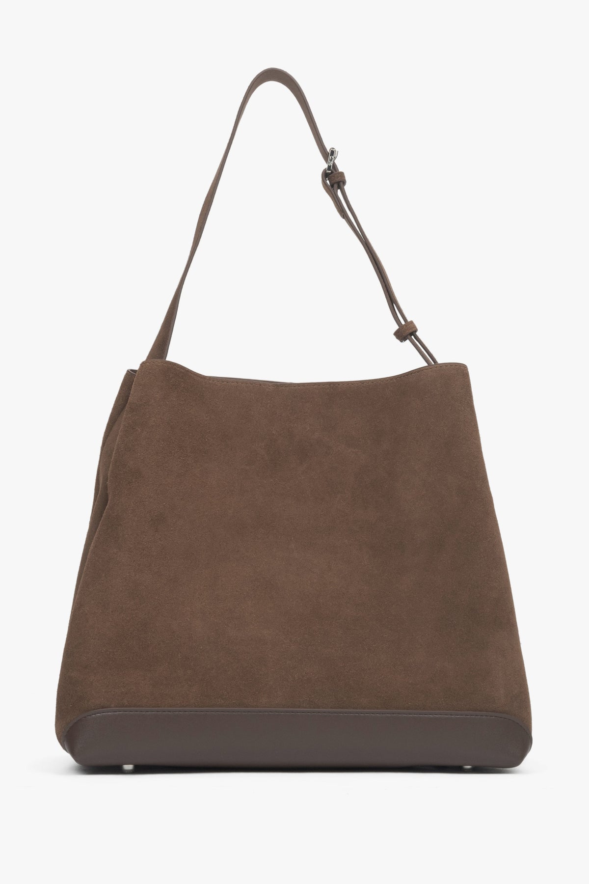 Dunkelbraune Estro-Tasche aus echtem Velours.