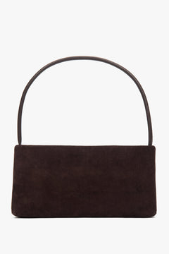 Seitenansicht der flach liegenden Tasche, die das minimalistische Design und die Tiefe zeigt