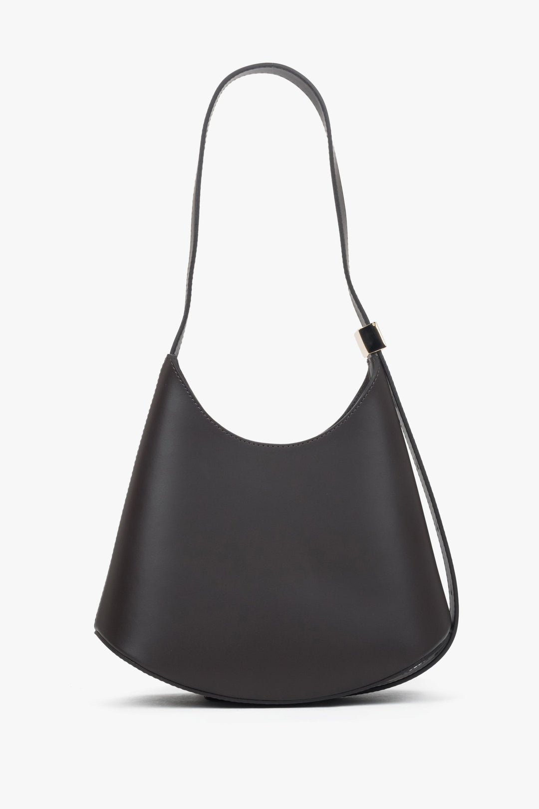Seitenansicht der eleganten Schultertasche, die das minimalistische Design hervorhebt