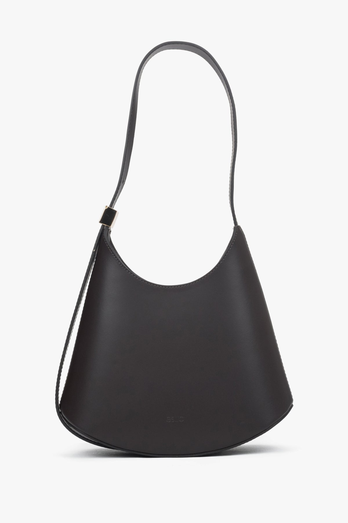Rückansicht der dunkelbraunen Schultertasche für Damen von Estro