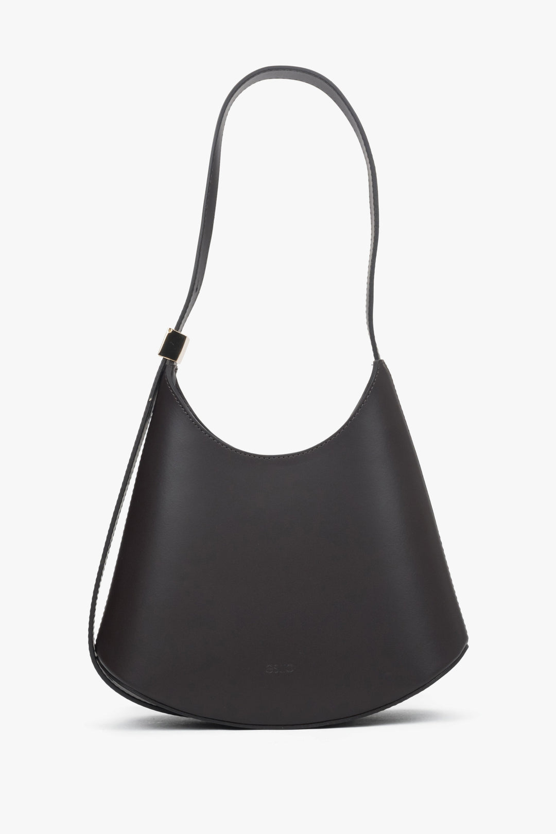 Rückansicht der dunkelbraunen Schultertasche für Damen von Estro