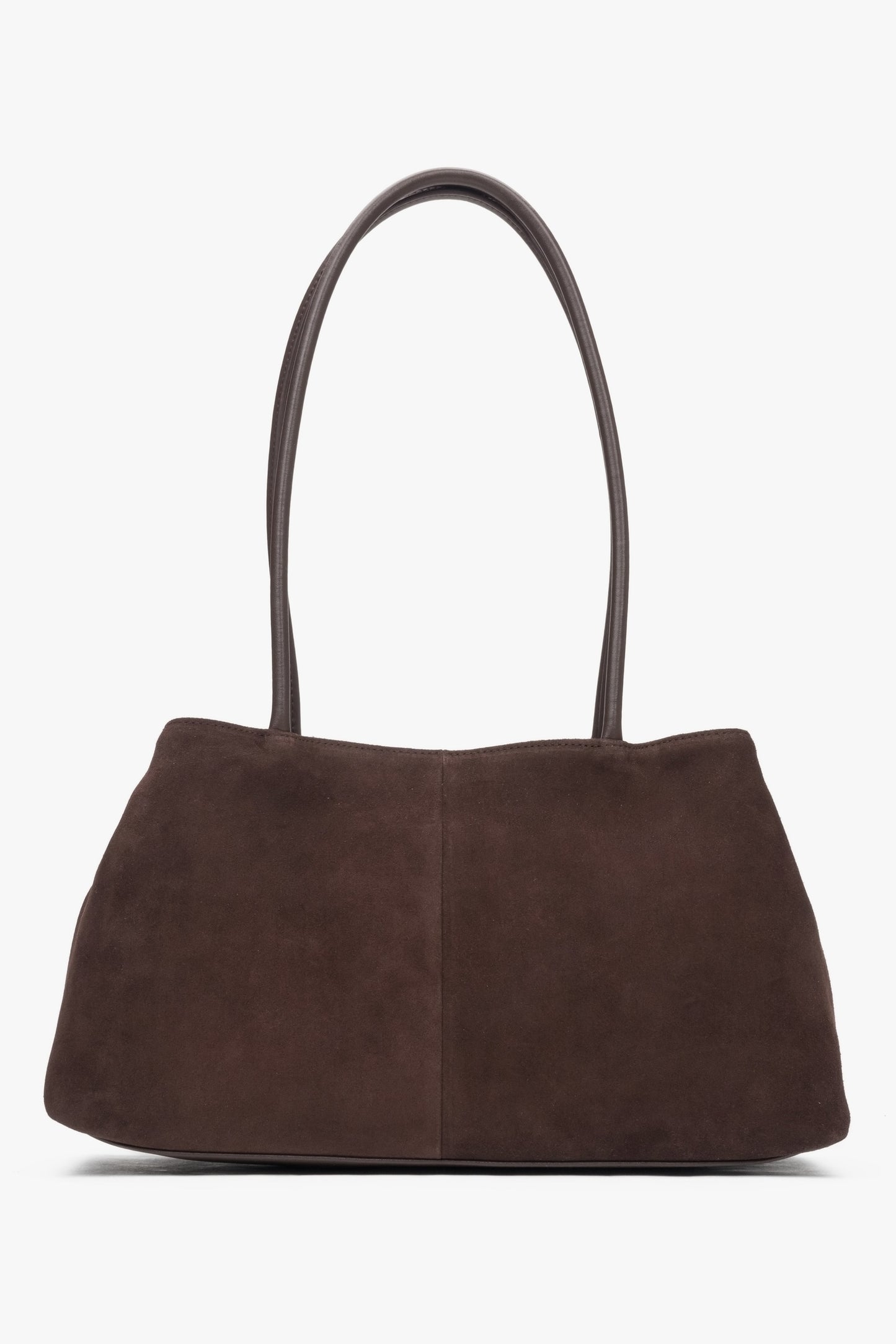 Rückansicht der dunkelbraunen Damen-Schultertasche von Estro.