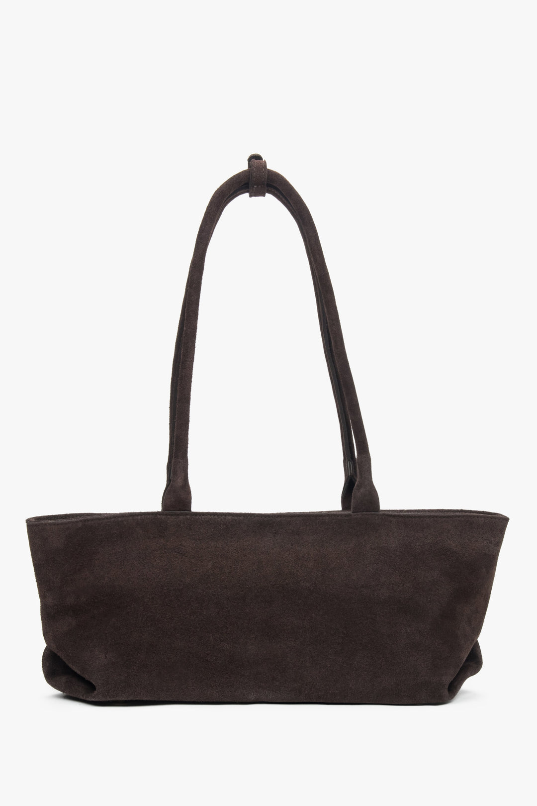 Rückwärtige Ansicht der eleganten Velours-Schultertasche
