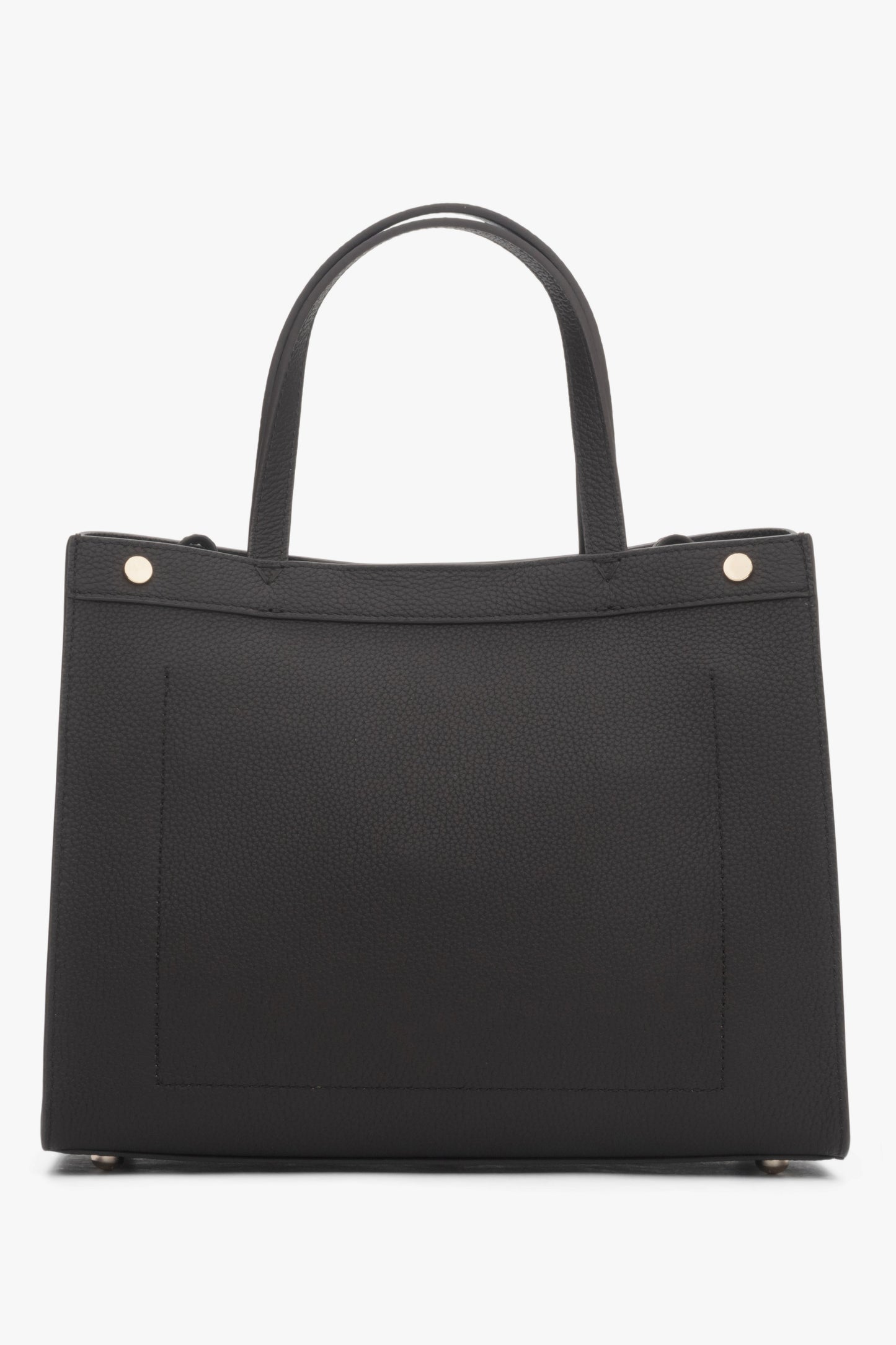 Rückansicht der schlichten und edlen Ledertasche von Estro.
