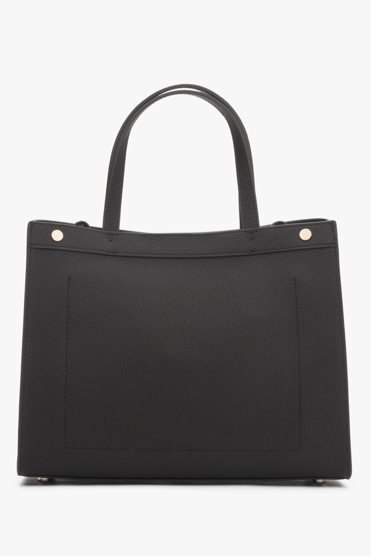 Rückansicht der schlichten und edlen Ledertasche von Estro.