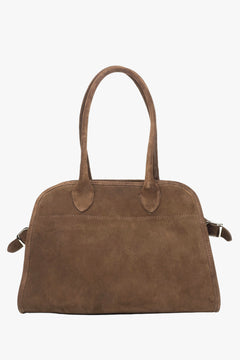 Elegante dunkelbraune Velours-Handtasche für Damen Estro ER00116693