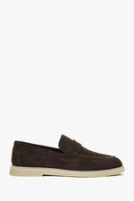 Dunkelbraune Herren Loafer aus italienischem Echtvelours Estro ER00117294.