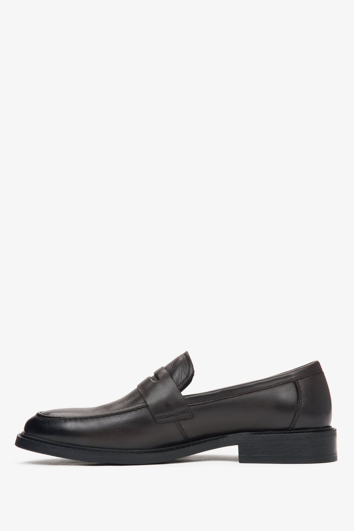 Seitliche Ansicht der Penny Loafer für Herren in Dunkelbraun Estro ER00115808