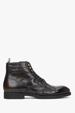 Dunkelbraune Herren-Schnürstiefeletten aus Echtem Leder Estro ER00116159.