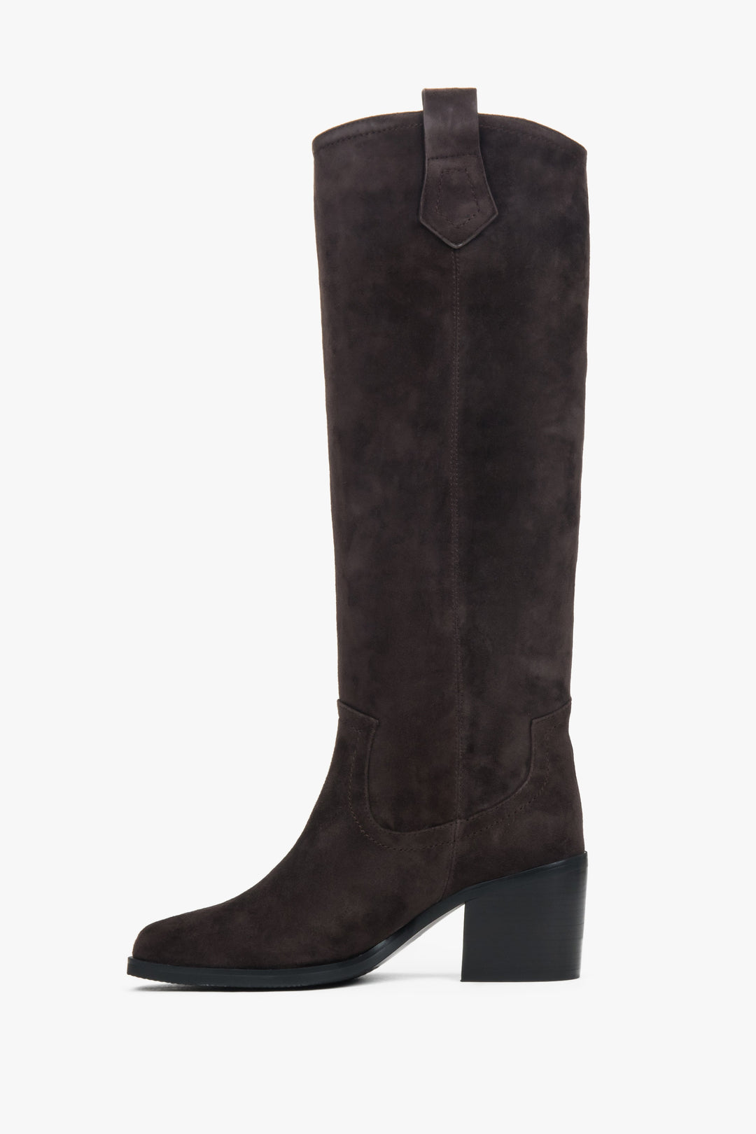 Flache Profilansicht der Innenseite der klassischen Westernstiefel im Slip-On-Design 