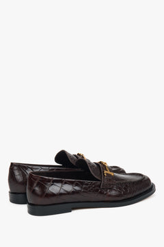 Estro Slipper für Damen aus hochwertigem Echtleder mit Lack-Finish.