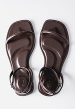 Dunkelbraune Leder-Sandalen für Damen Estro ER00119695.