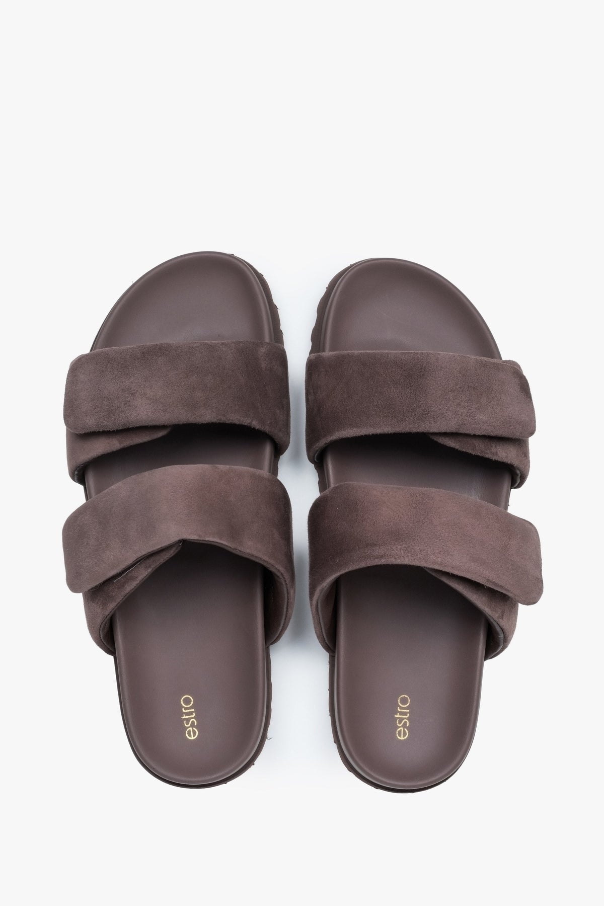Elegante Damen-Sommerschuhe mit Lederfutter und breiten Riemen Estro ER00116945