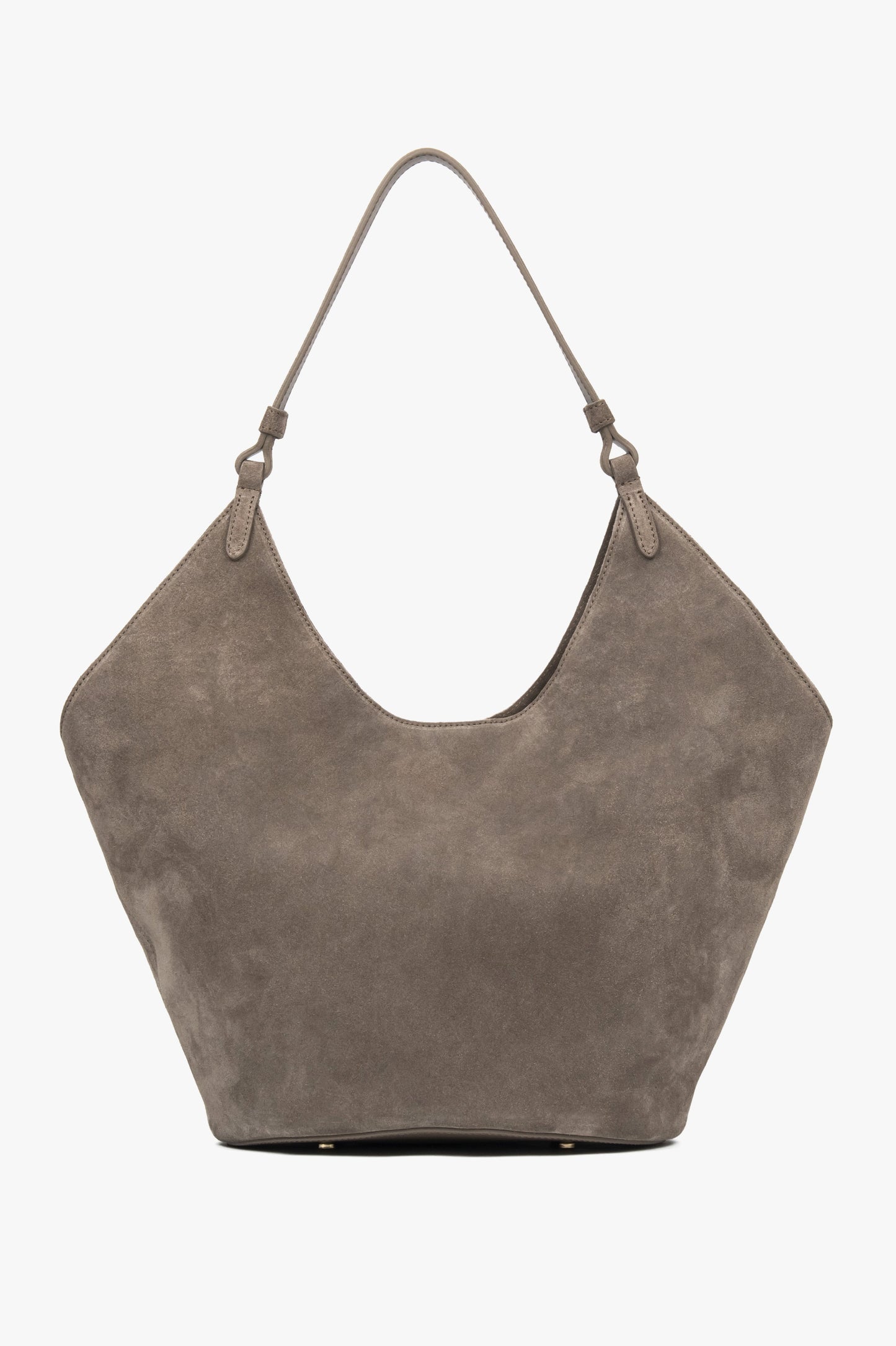 Rückwärtige Ansicht der knautschigen Hobo-Tasche aus italienischem Velours 