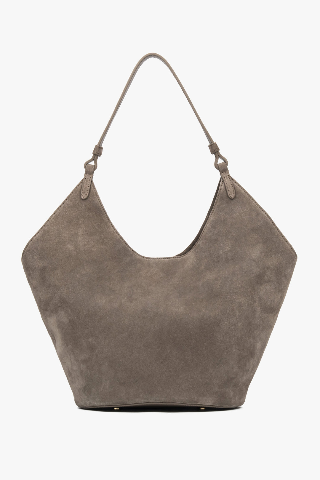 Rückwärtige Ansicht der knautschigen Hobo-Tasche aus italienischem Velours 