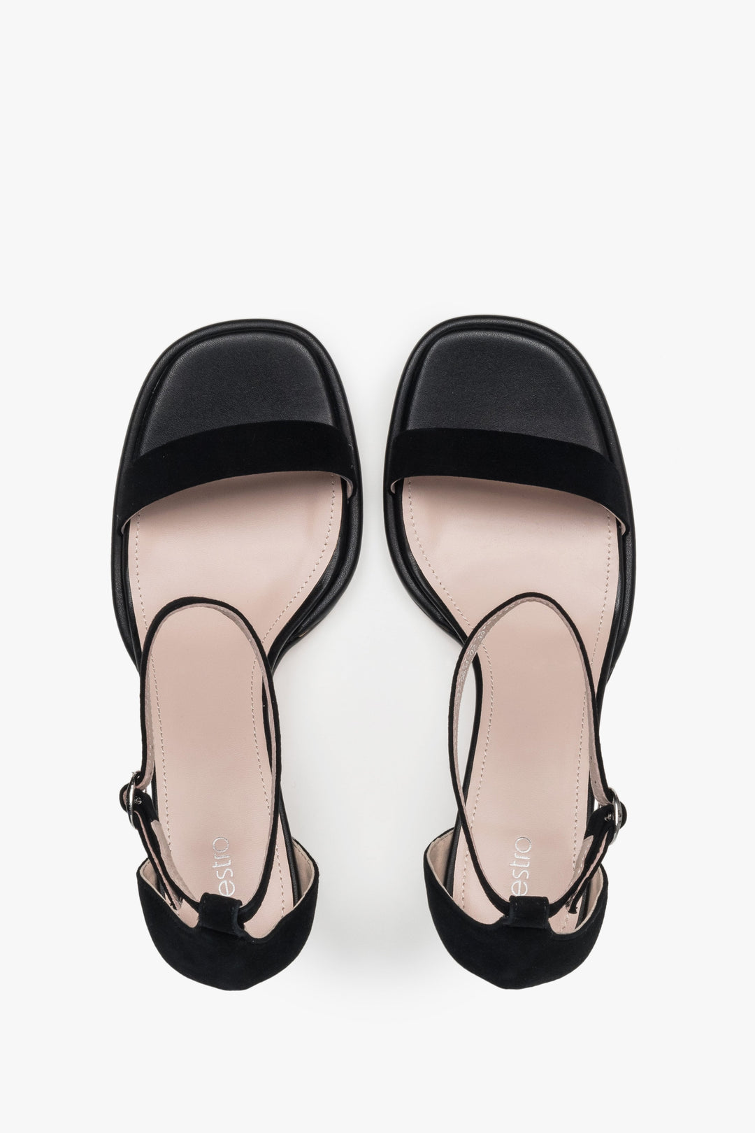 Klassische schwarze Damen-Sandalen von Estro aus echtem Leder – perfekt für Sommerabende, mit einem eleganten Absatz, der für eine anspruchsvolle Note sorgt.