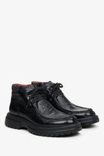 Elegante Herren-Stiefelette aus schwarzem Leder Estro ER00114069.