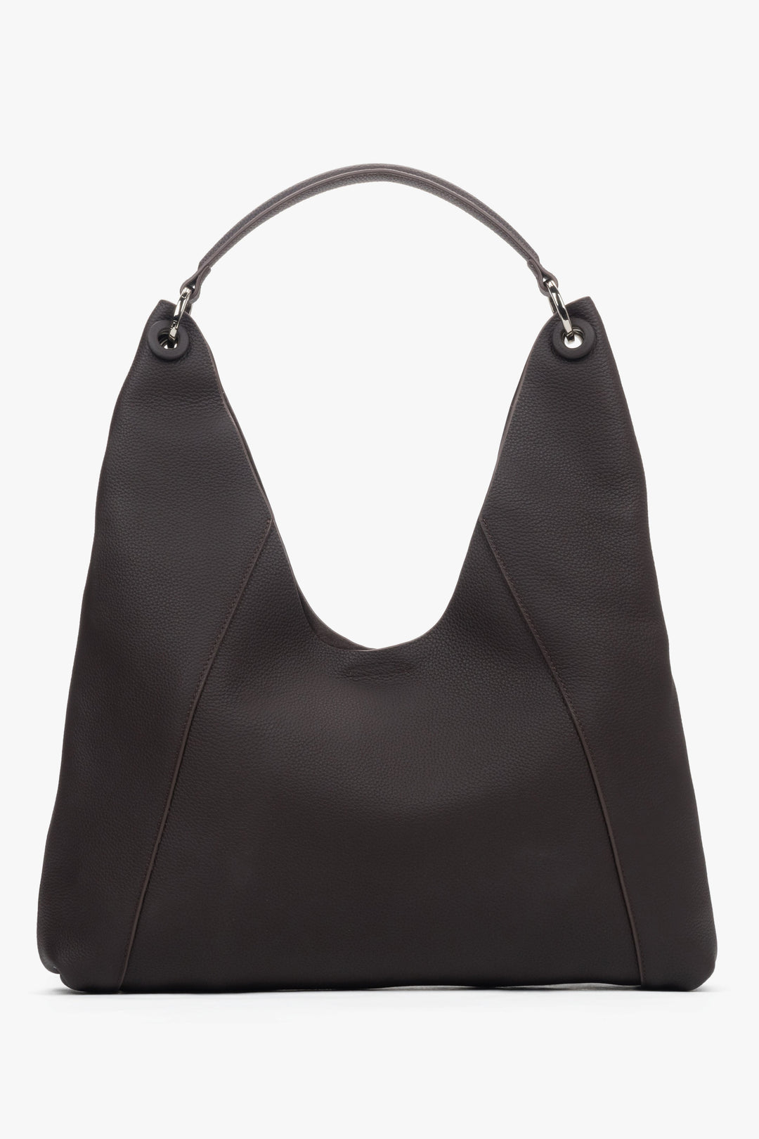 Schräge Ansicht der eleganten Damen-Shopper-Tasche mit verstärktem Henkel.