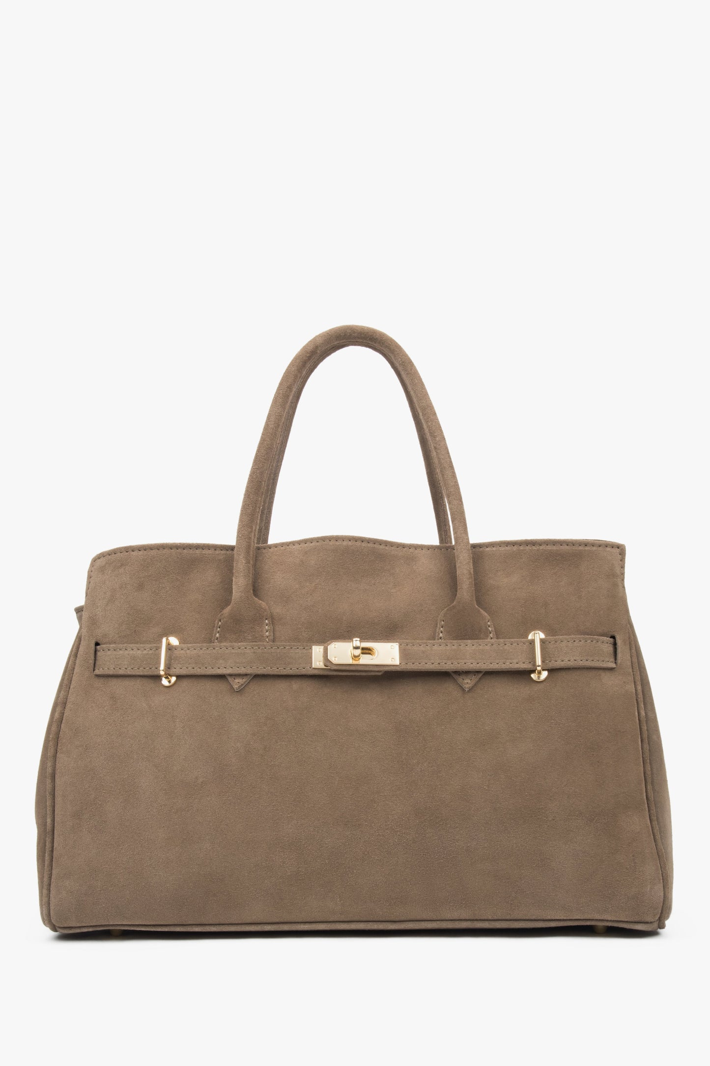 Große braune Damen-Tasche aus edlem italienischem Velours Estro ER00117912.